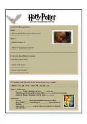 English Worksheet: Present simple with Harry Potter - first movie