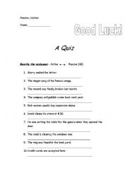 quiz on tenses