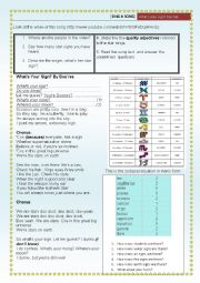 English Worksheet: sing a song: whats your sign?