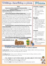 English Worksheet: Writing- Describing a place