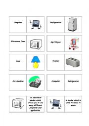 English Worksheet: Electrical Equipment Dominoes