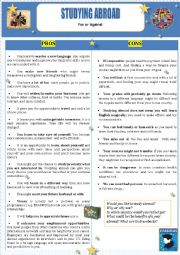 English Worksheet: Studying abroad