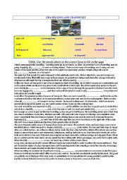 English Worksheet: Travelling and Transport (Topic Elaboration for Pre/Intermediate Students)
