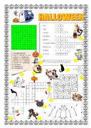 English Worksheet: Halloween mini tasks