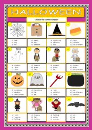 English Worksheet: Halloween - Multiple Choice