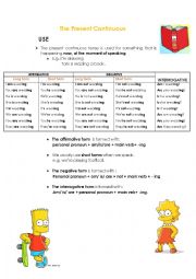 English Worksheet: The Present Continuous