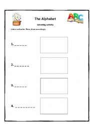 English Worksheet: Alphabet Listening Activity