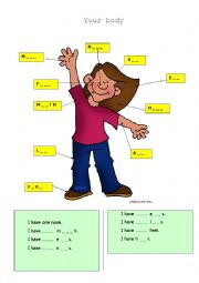 English Worksheet: Your body