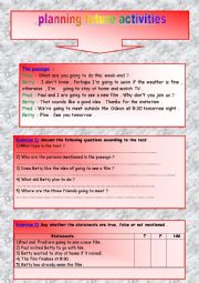 English Worksheet: planning future activities