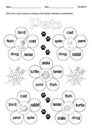 English Worksheet: Animals - Pets