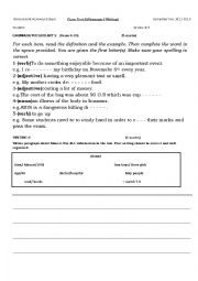 English Worksheet: grammar, vocabulary and informative writing