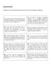 English Worksheet: Telephone role plays