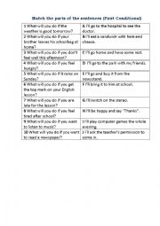 First Conditional - Match the parts