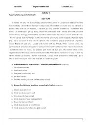 English Worksheet: daily routine