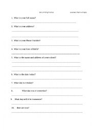 Daily Writing Practice for Beginners - ESL worksheet by ...