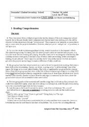 English Worksheet: Consolidation tasks for unit one:art shows and holidaying (the 4th grade)