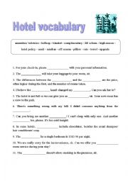 English Worksheet: Hotel vocabulary