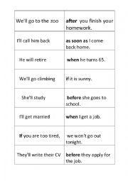 English Worksheet: future time clauses