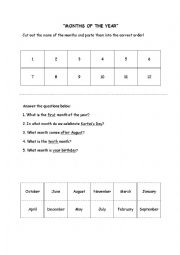 English Worksheet: Months of the year