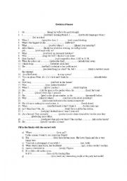 English Worksheet: revision of tenses