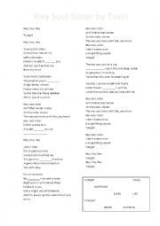 English Worksheet: Complete the song: Hey Soul Sister