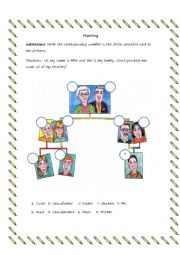 English Worksheet: Matching the members of the family
