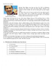 English Worksheet: reading comprehension