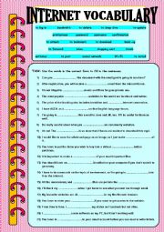 English Worksheet: Internet Words and Expressions (Vocabulary Expansion)