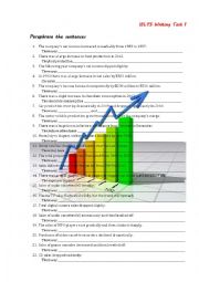 English Worksheet: IELTS Writing Task 1 Paraphrase Exercise