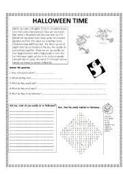 English Worksheet: Halloween time