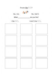 English Worksheet: Do you like, want, have ~ ? 