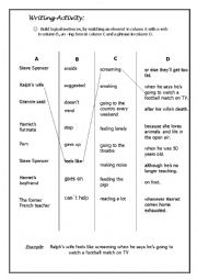 English Worksheet: writing activity