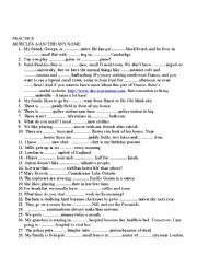 English Worksheet: Articles practice