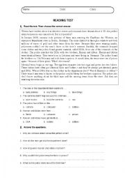 English Worksheet: Reading Test 1