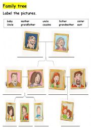 English Worksheet: Family tree