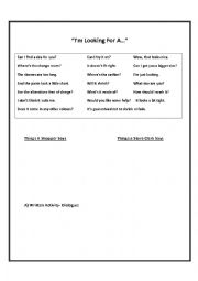 English Worksheet: Shopping for clothes