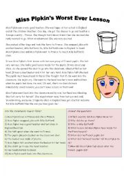 English Worksheet: Miss Pipkin in France