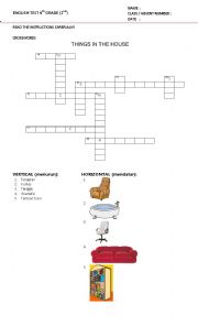 English Worksheet: things in the house