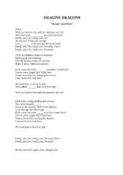 English Worksheet: Imagine dragons - Ready! Aim! Fire! lyrics