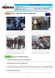 English Worksheet: WALKING DEAD WORKSHEET