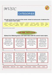 English Worksheet: Music Styles