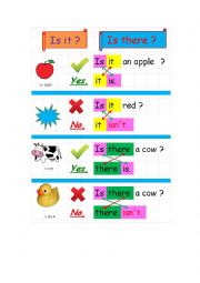 English Worksheet: is it is there