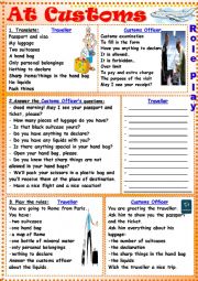 English Worksheet: At Customs