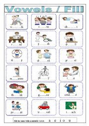 English Worksheet: vowels