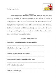 English Worksheet: My school