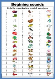 English Worksheet: Phonetic / beginning sound