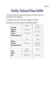 English Worksheet: TALKING ABOUT SCHEDULE