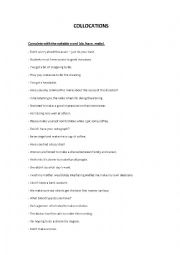 English Worksheet: Collocations (Key)