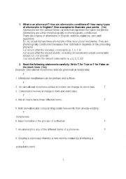 morphology test with key