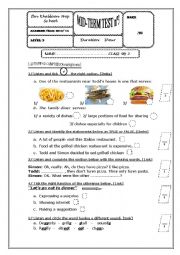 English Worksheet: Mid- term test 3   9th form Tunisian sts